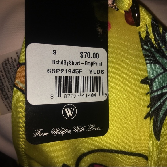 WILDFOX Bikini Bottom Ruched Emoji Print NWT - Picture 6 of 7